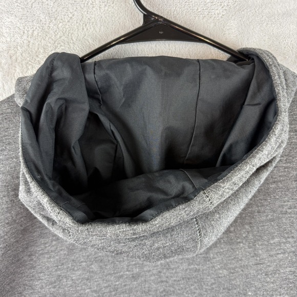 Burton Hoodie Mens Medium Gray Dryride Fleece Pullover Zipper Pocket Lined - Picture 11 of 14